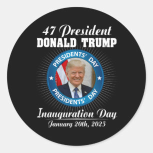 Adesivo 47 Dia da Inauguração do Presidente Donald Trump 2