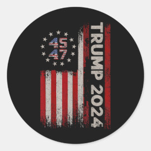 Adesivo 47 Donald Trump 2024 Bandeira Americana Eleições 2
