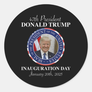 Adesivo 47 Presidente Donald Trump Dia de Inauguração 2025