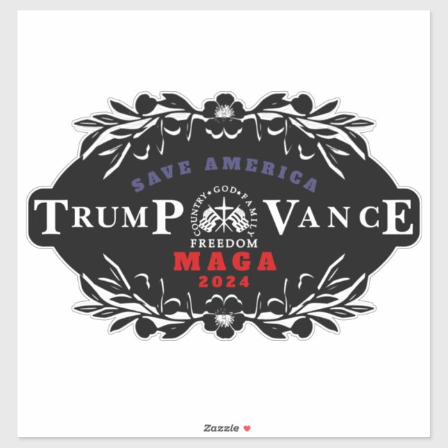 Adesivo 47 Trump J. D. Vance 2024 (Folha)
