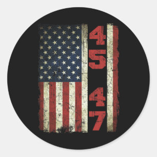 Adesivo 47 Trump Vintage Estados Unidos Flag 2024 Presiden