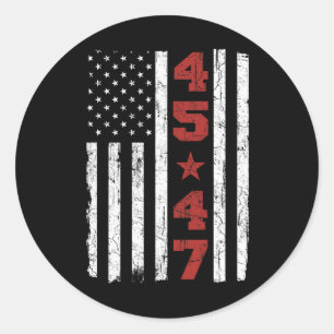 Adesivo 47 Trump Vintage Estados Unidos Flag 2024 Presiden