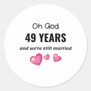 Adesivo 49. º aniversário de casamento Presente engraça