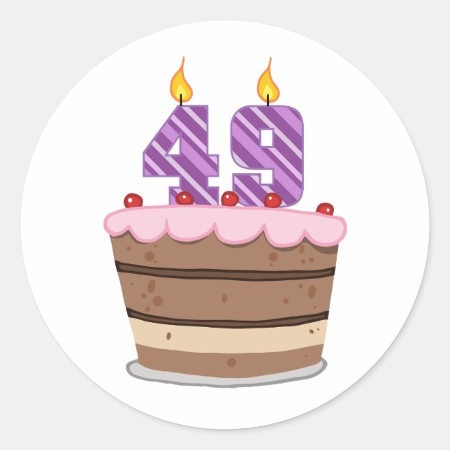 Adesivo 49 anos no Bolo de Aniversário (Frente)