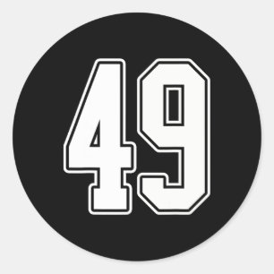 Adesivo 49 White Outline Number 49 Sports Fan Jersey Styl