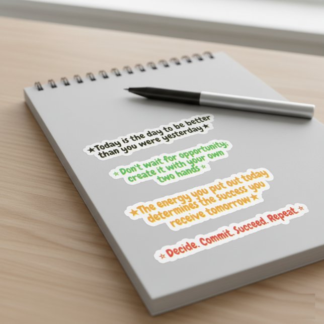 Adesivo 4 Best Motivational Quotes of all Time | Daily (Inspirational Positive Daily motivational stickers)