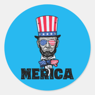 Adesivo 4 De Julho Abe Lincoln América Bzr Engraçado Crian