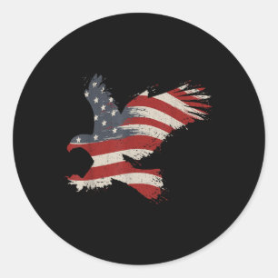 Adesivo 4 De Julho Águia Com Bandeira Americana Dotada