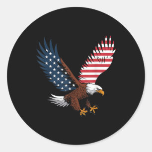 Adesivo 4 De Julho Bald Eagle Eua Bandeira Americana Patri
