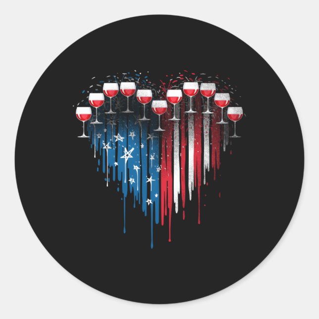 Adesivo 4 De Julho Bebe Vinhos De Provando Americano (Frente)