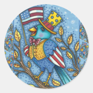 ADESIVO 4 DE JULHO BLUEBIRD TWEET, AMERICAN FLAG EUA