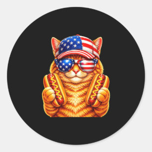 Adesivo 4 de julho cachorro quente gato engraçado patrióti