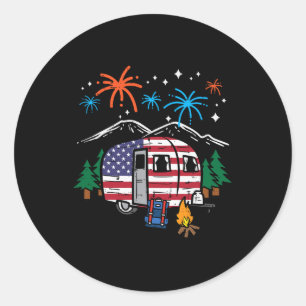 Adesivo 4 de julho Camper Van Us Flag Patriotic Camping Wo