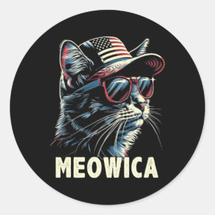 Adesivo 4 de julho Cat Meowica Cat Lover EUA
