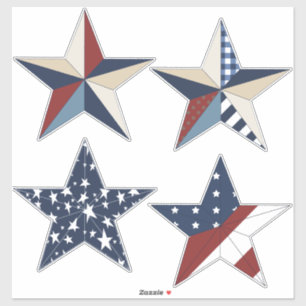 Adesivo 4 de julho Celebração   Estrelas Patriotas