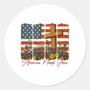 Adesivo 4 De Julho, Christian Faith Brushaft America Né