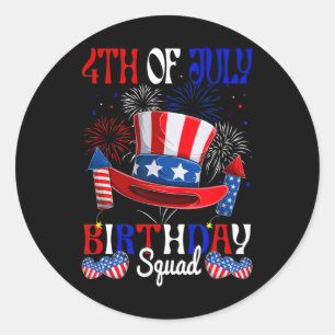 Adesivo 4 De Julho De Aniversário Esquadrão Americano Band