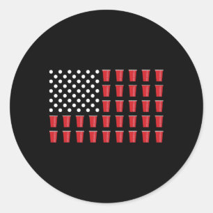 Adesivo 4 De Julho De Beer Pong American Flag Party
