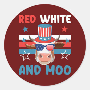 Adesivo 4 de julho de Design Moorica Highland vaca USA