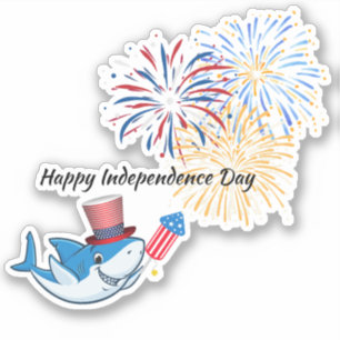 Adesivo 4 De Julho De Tubarão Diretor Da Usa Flag Glass