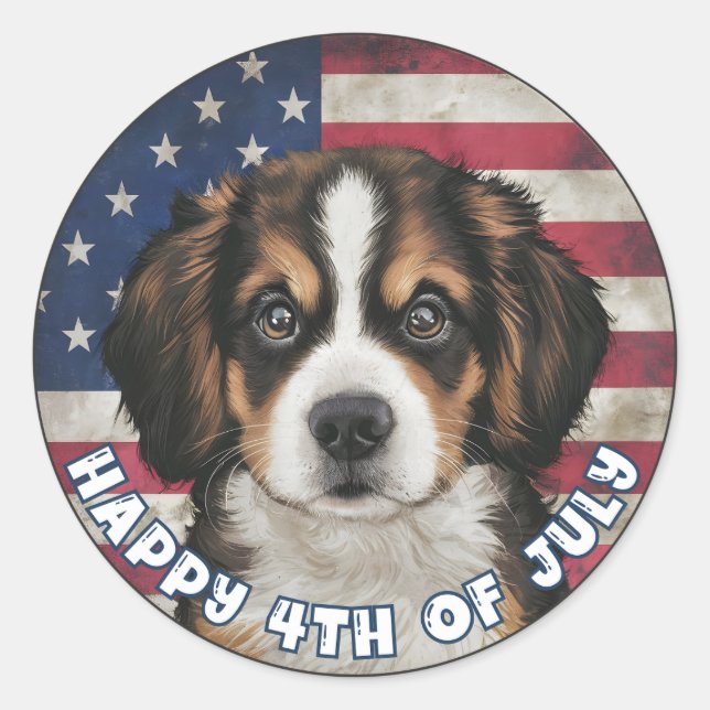 Adesivo 4 de julho Dia da Independência Círculo Bernês (Frente)