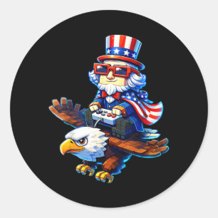 Adesivo 4 de Julho Gamer Patriótico Tio Sam Retro Pixel