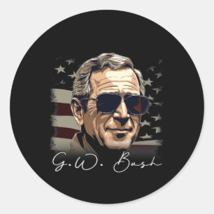 Adesivo 4 De Julho George W. Bush Presidente Portrait Patr