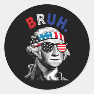 Adesivo 4 De Julho George Washington Cara.