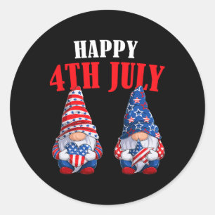 Adesivo 4 de julho Gnomos América Independência Dia Patrio