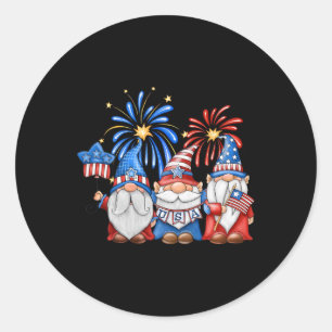 Adesivo 4 De Julho Gnomos Americanos Celebrando Independen