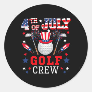 Adesivo 4 De Julho, Golf Crew Costume Usa Bandeira Fogos D
