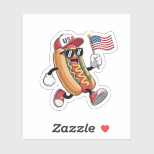 Adesivo 4 de julho, Hotdog American Independence 1776