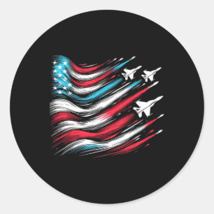 Adesivo 4 De Julho Jet American Flag Patriótico Usa Para M
