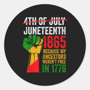 Adesivo 4 de julho juneteenth 1865 para homens mulheres - 