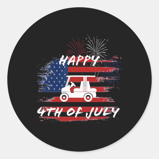 Adesivo 4 De Julho Looping Parade Holiday Golf Cart Ameri (Frente)