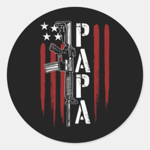 Adesivo 4 De Julho Papa Pai Ar-15 Gun Gordura Patriótica