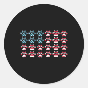 Adesivo 4 De Julho Pata De Cães Imprime Bandeira Americana