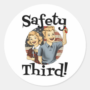 Adesivo 4 De Julho "Patriotic Fireworks Safety Third Vinta