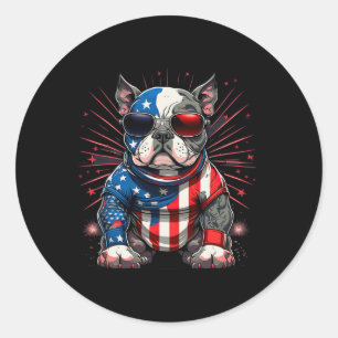 Adesivo 4 De Julho Patriótico Americano Bully Dog Bandeira