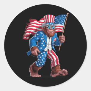 Adesivo 4 De Julho Patriótico Americano Sasquatch U