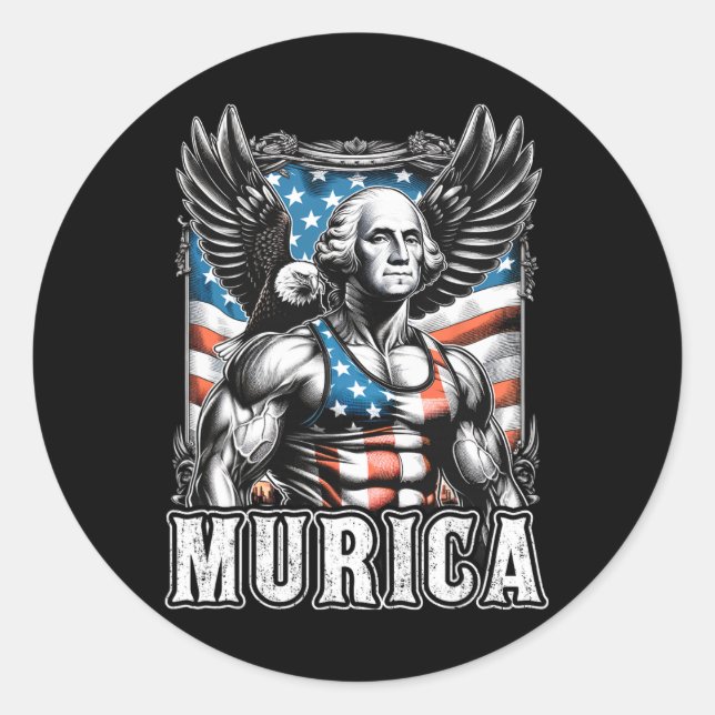 Adesivo 4 De Julho Patriótico Funny George Washington Julh (Frente)