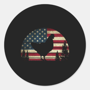 Adesivo 4 De Julho Patriótico Galinha Americana Bandeira D