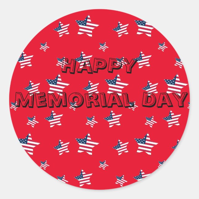 Adesivo 4 de julho patriótico, partido estrelado na améric (Frente)