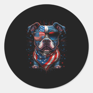 Adesivo 4 De Julho Patriótico Staffordshire Bull Terrier D