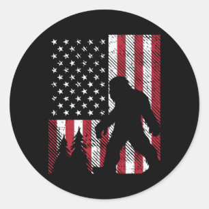 Adesivo 4 de julho Pé Grande Sasquatch U Flag U Patriotic