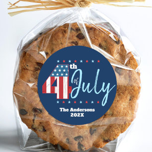 Adesivo 4 de julho Red White Blue USA Flag Modern Marinho