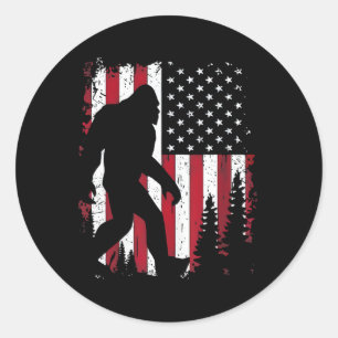 Adesivo 4 De Julho Sasquatch American Flag Patrio