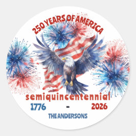 Adesivo 4 de Julho Semiquincentenário de 250 anos da Améri