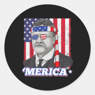 Adesivo 4 De Julho Theodore Roosevelt Merica Patriótica EU