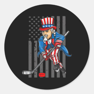 Adesivo 4 de julho Tio Sam Ice Hockey Boys American Fla